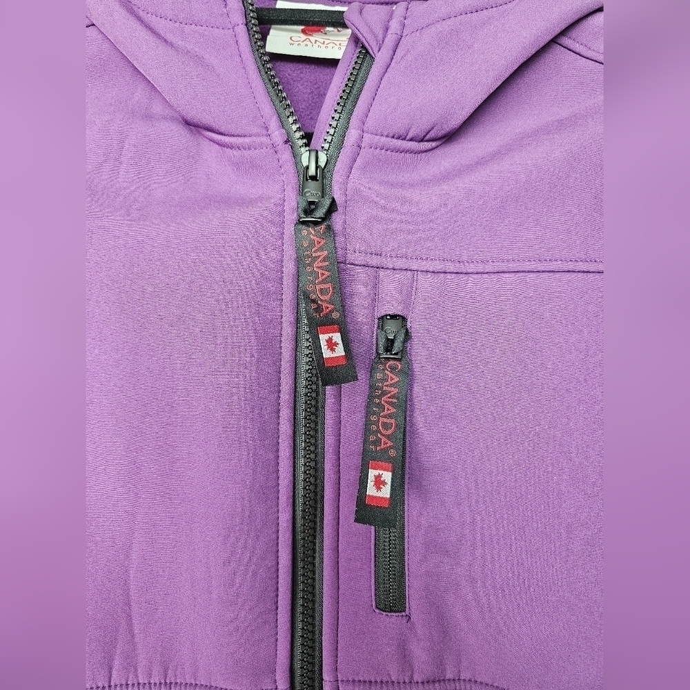 CANADA WEATHERGEAR Women’s Lightweight Sweater Fleece Sweatshirt Jacket Purple S - Picture 4 of 9